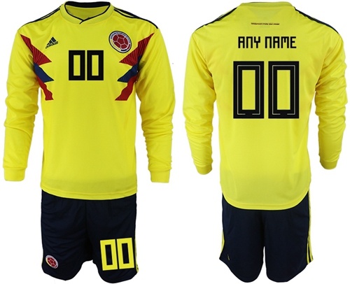 Colombia Personalized Home Long Sleeves Soccer Country Jersey